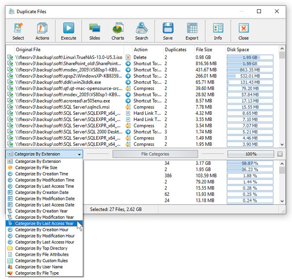 DupScout Duplicate Files Categories