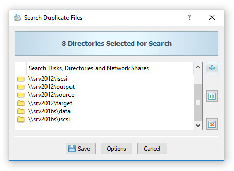 DupScout Server Search Network Shares
