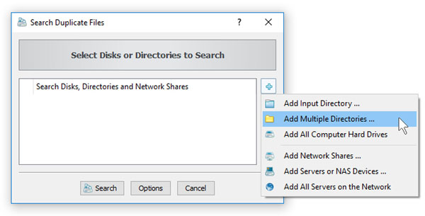 DupScout Server Add Input Directories
